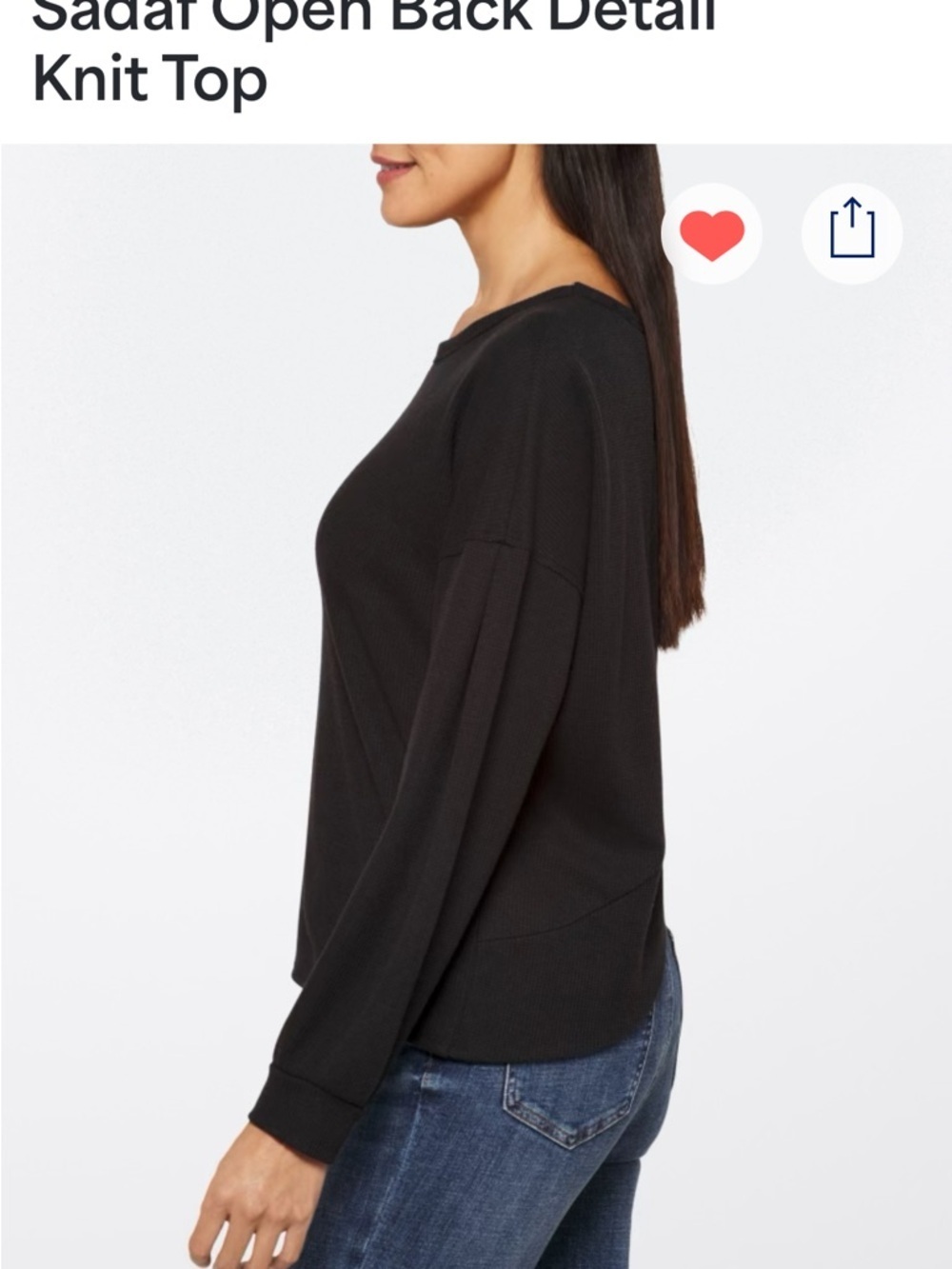 Kaileigh Black Open-Back Knit Sweatshirt - Picture 3 of 9